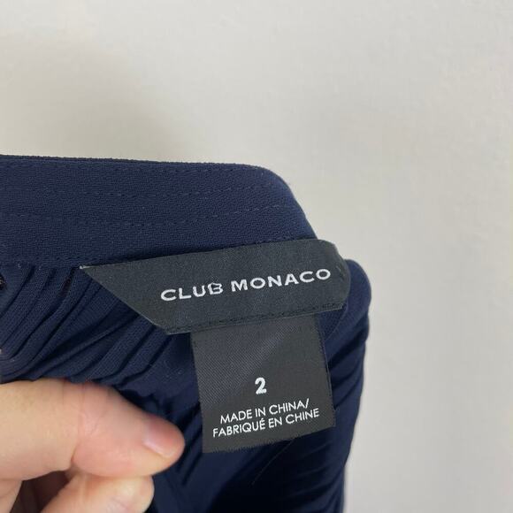 CLUB Monaco Navy Viga Pleated Tie-Shoulder Romper size 2 - Picture 5 of 8
